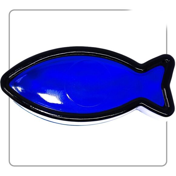 Cobalt Blue Glass Fish Shaped Nut or Candy Dish - Picture 2 of 3